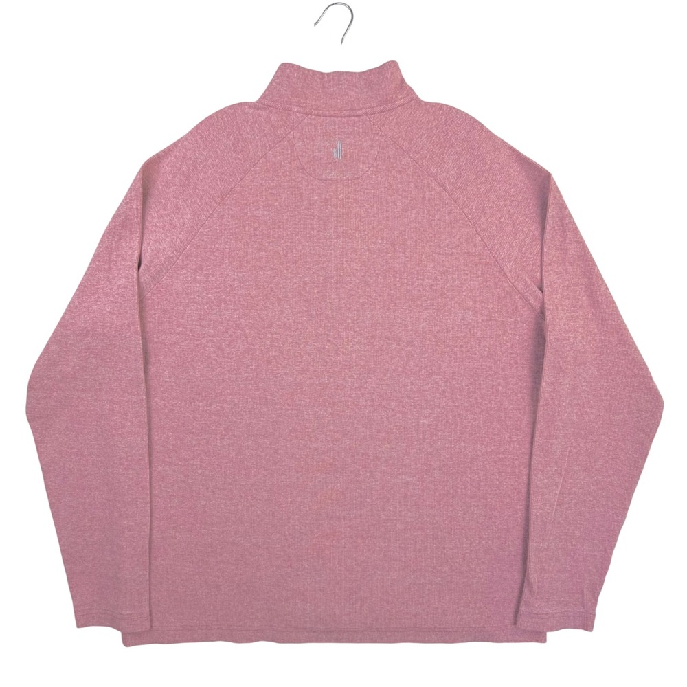 johnnie-O 1/4 Snap Mock Neck Pullover Men XL Malibu Red Pink Preppy Country Club - Picture 2 of 12